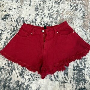 H&M Stylish Red Fringed Women Shorts size 0
